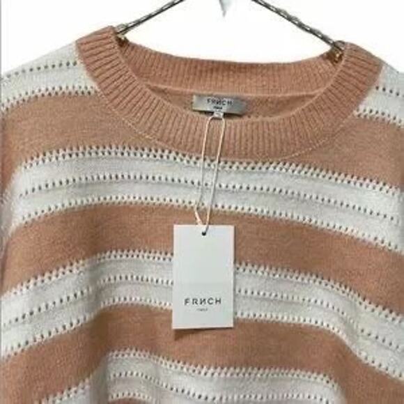 FRNCH Paris Nadiege Striped Boxy Sweater Size S/M New with Tags - Picture 7 of 8
